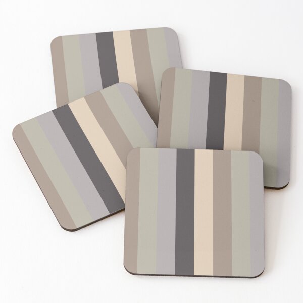 Item preview, Beige Dark Grey Gradient Vertical Five Stripes  designed and sold by LoloTrends.