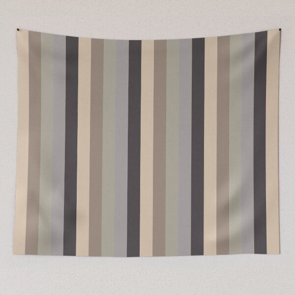 Item preview, Beige Dark Grey Gradient Vertical Five Stripes  designed and sold by LoloTrends.