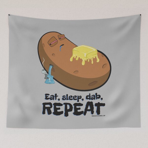 Item preview, Stoned baked potato cartoon-eat sleep dab repeat  designed and sold by YomeHayin.