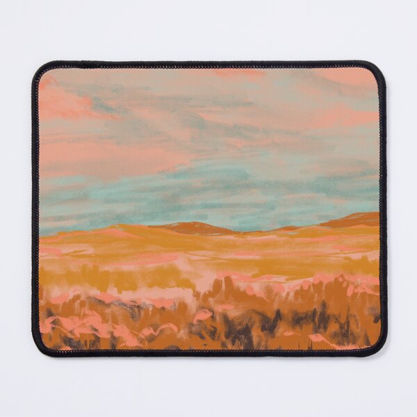 Item preview, Pink sunset over wheat fields illustration - retro style drawing designed and sold by rachelhirst.