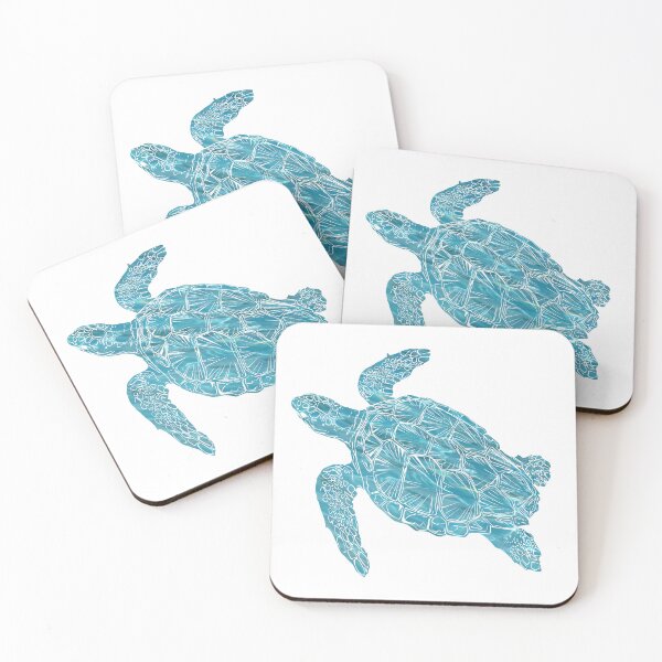 Item preview, Aqua Blue Turtle - Blue Water Tortoise designed and sold by molamode.