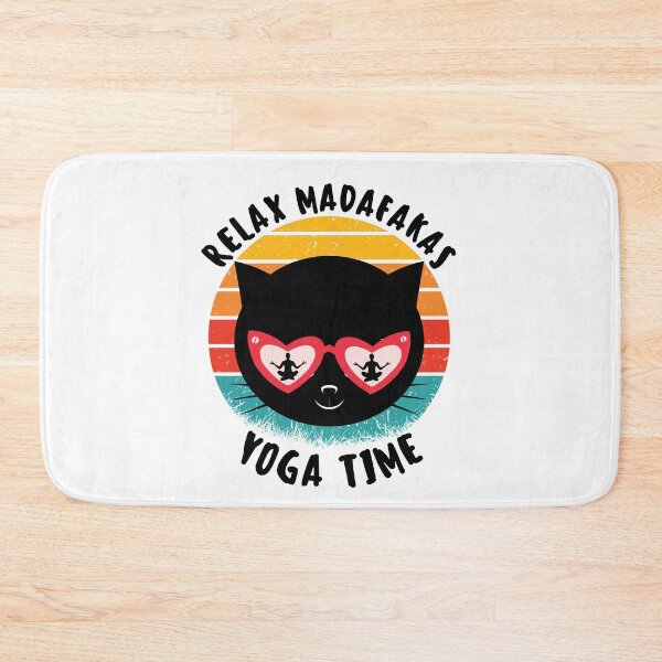 Item preview, funny yoga retro madafakas black cat love yoga designed and sold by salahnewdesign.