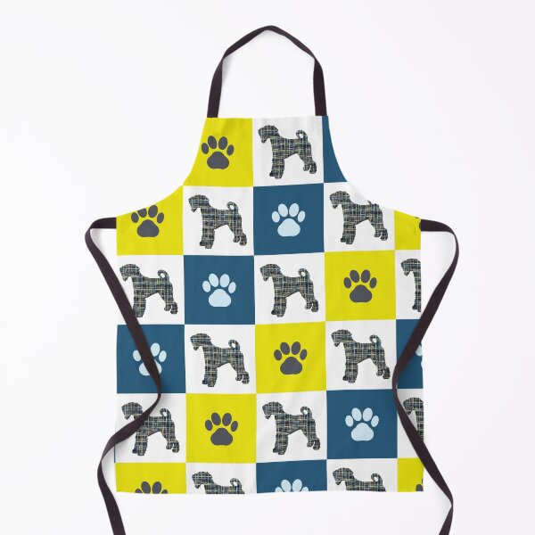Item preview, Airedale Repeating Pattern in Blue & Yellow Grid designed and sold by AMSonArt.