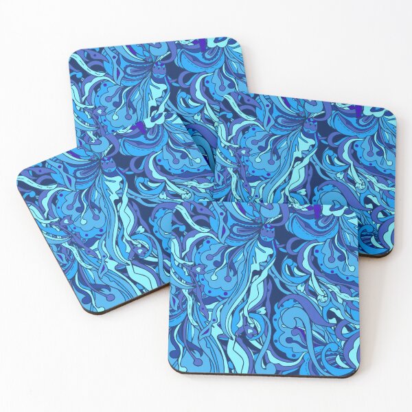 Item preview, Blue Seaweed Print, Seaweed Print, Flowing Print, Pattern Prints, Floral Print designed and sold by PinHookPrincess.
