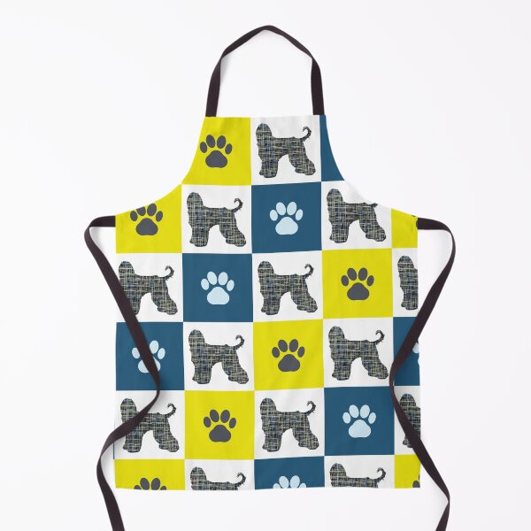 Item preview, Afghan Hound Dog & Paw Repeating Blue & Yellow Grid designed and sold by AMSonArt.