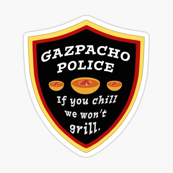 Vista previa del artículo con la obra «La policía del gazpacho se relaja», diseñado y vendido por Karen Simon.
