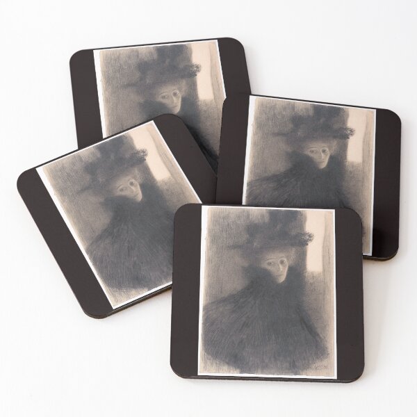 Item preview, 'Portrait of a Lady with Cape and a Hat' by Klimt (Reprint)  designed and sold by Classic Visions Gallery.