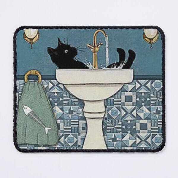 Item preview, Black Cat & Sink Wash Your Paws Poster designed and sold by resogewa.