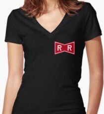 Red Ribbon Army Logo Women's Fitted V-Neck T-Shirt