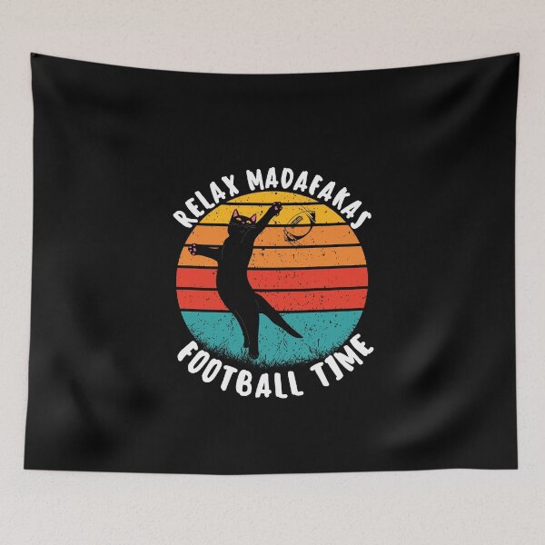 Item preview, funny football retro madafakas black cat love rugby designed and sold by salahnewdesign.