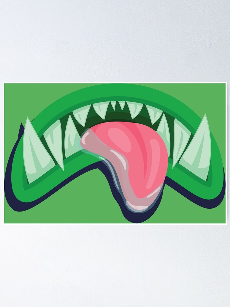 Green slime monster face with a wicked grin | Premium AI