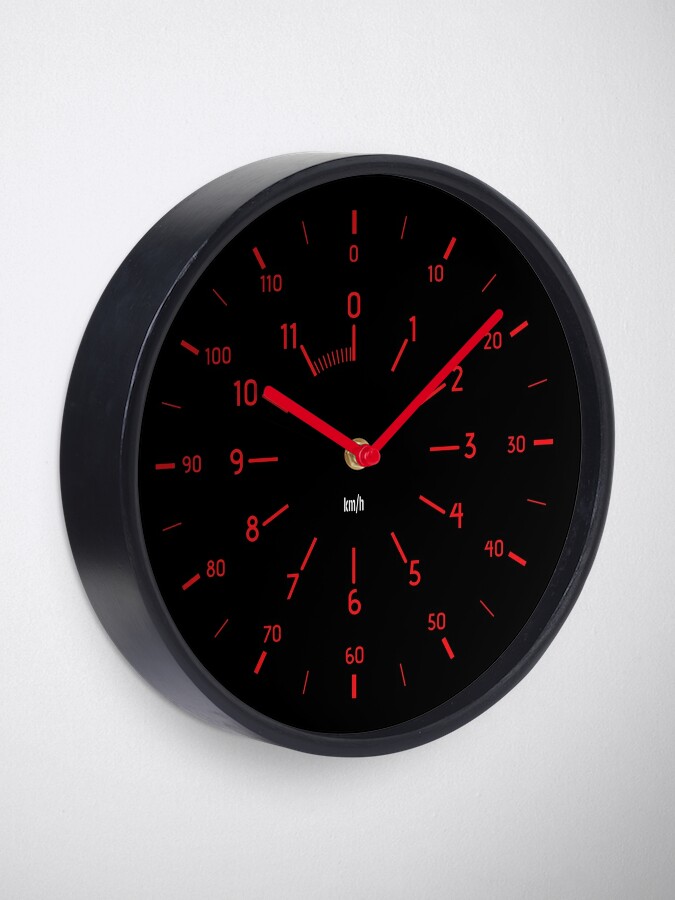Uhr for Sale mit Auto Tacho Wanduhr schwarz/rot von knappidesign