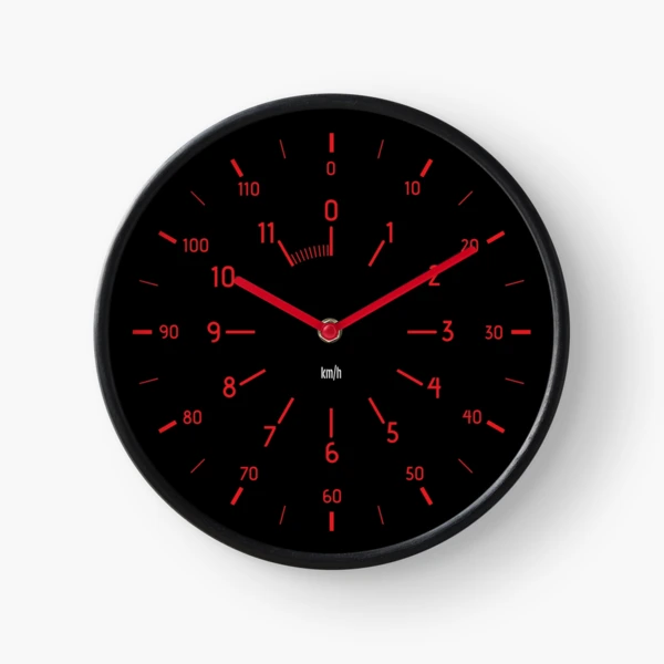 Car speedometer wall clock black/red | Clock