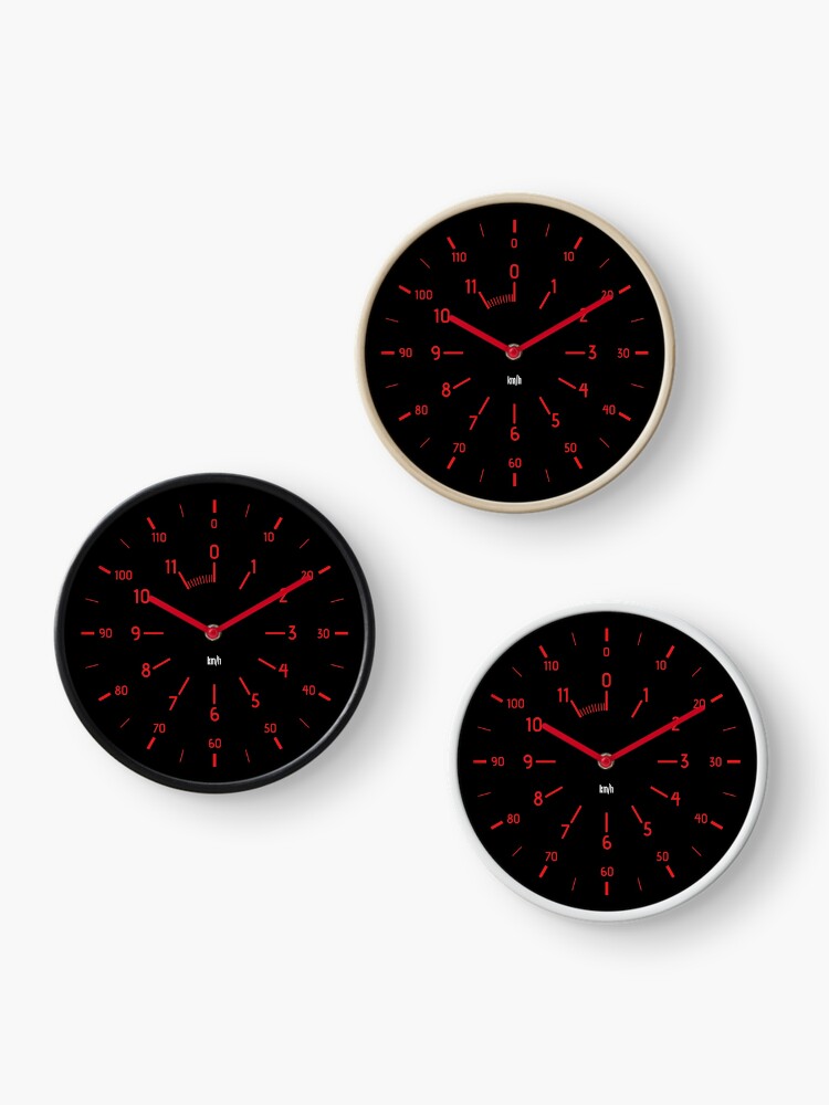 Uhr for Sale mit Auto Tacho Wanduhr schwarz/rot von knappidesign