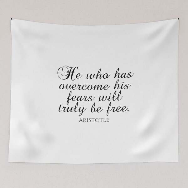 Item preview, Aristotle Quote - He Who Has Overcome His Fears Will Truly Be Free - Black designed and sold by PhiloJourney.