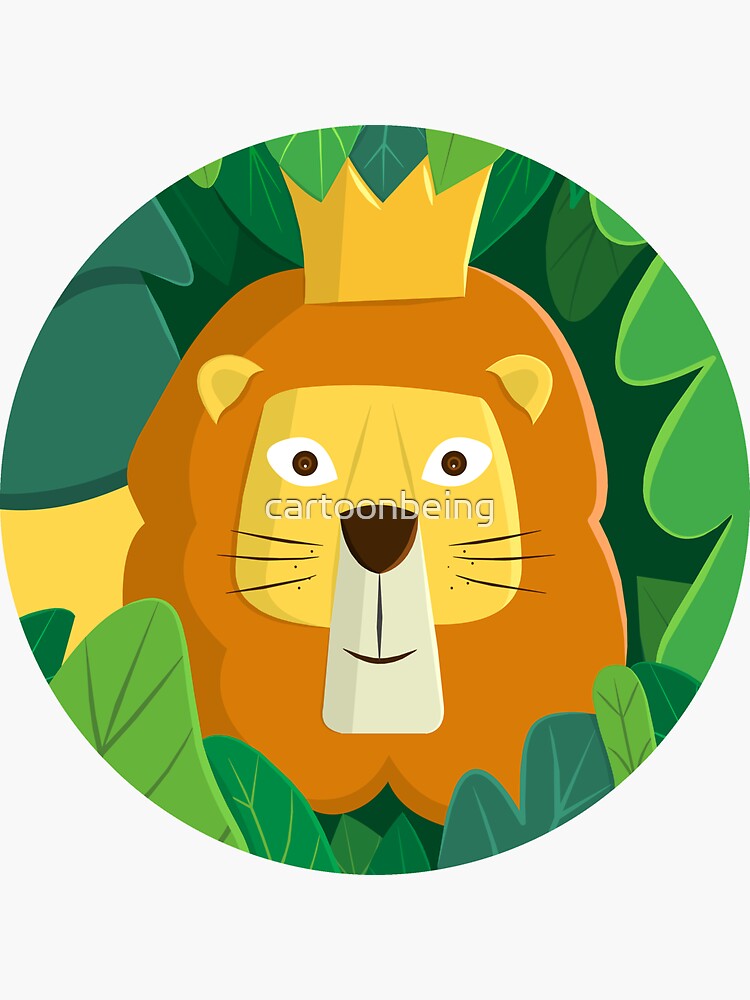 Thumbnail 3 of 3, Sticker, King of the Jungle designed and sold by cartoonbeing.