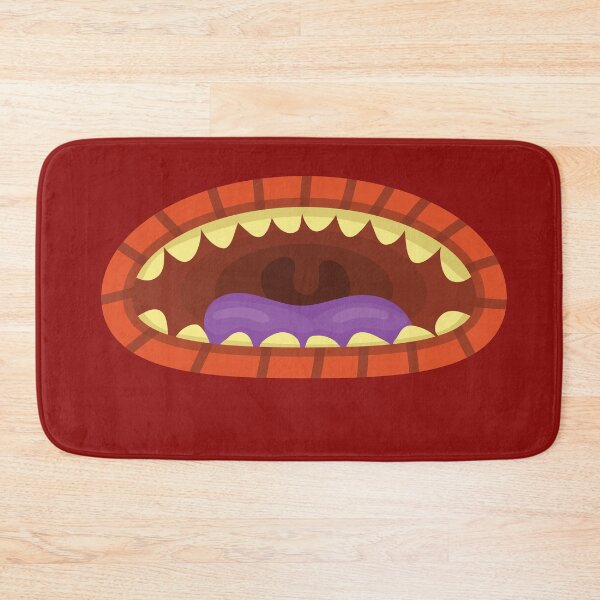 Item preview, slimy red monster with sharp yellow teeth and purple tongue out for monster lover. designed and sold by FastHub.