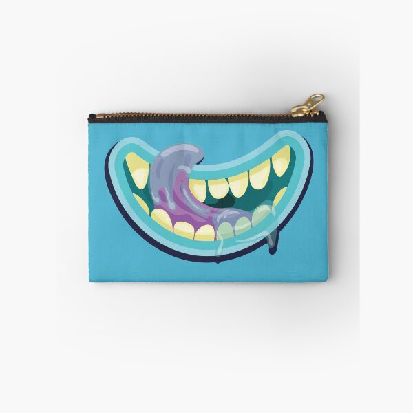 Item preview,  slimy blue monster mouth with sharp yellow teeth and purple tongue out for monster lover. designed and sold by FastHub.