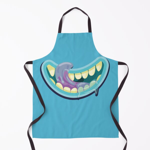 Item preview, slimy blue monster mouth with sharp yellow teeth and purple tongue out for monster lover. designed and sold by FastHub.
