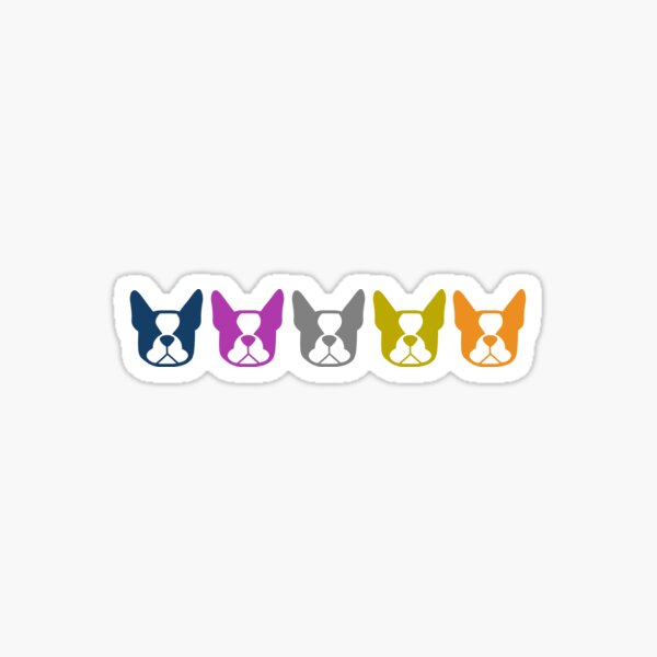 Item preview, Boston Terrier line up - multi colored Bostons: color series 1 - fun Boston Terrier pattern designed and sold by smooshfaceutd.