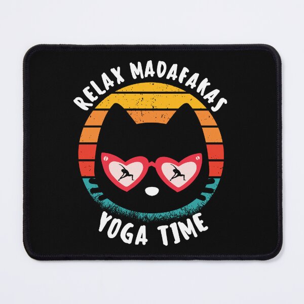 Item preview, funny yoga retro madafakas black cat love yoga designed and sold by salahnewdesign.