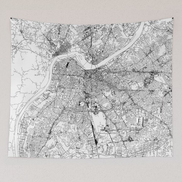 Item preview, Louisville White Map designed and sold by multiplicitymap.