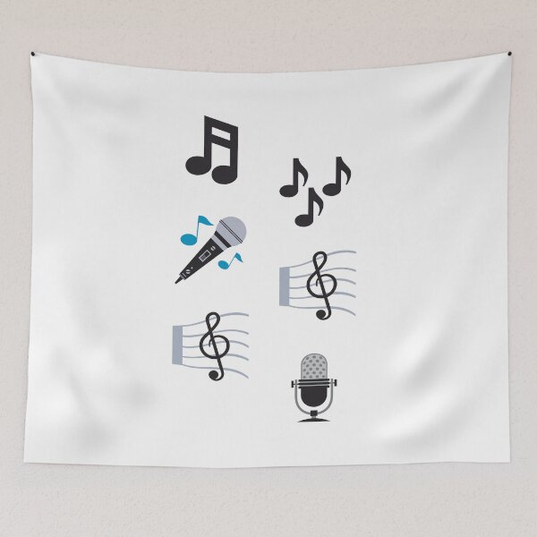 Item preview, music notes and microphones collection cartoon sticker pack  designed and sold by PrettyDesserted.