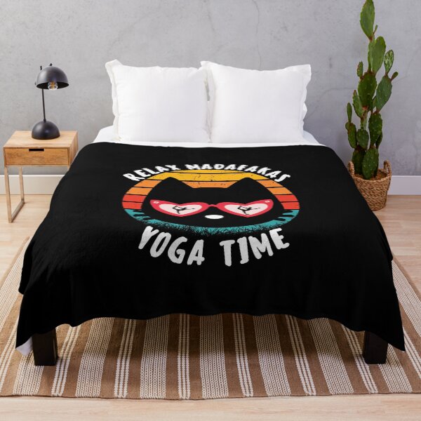 Item preview, funny yoga retro madafakas black cat love yoga designed and sold by salahnewdesign.