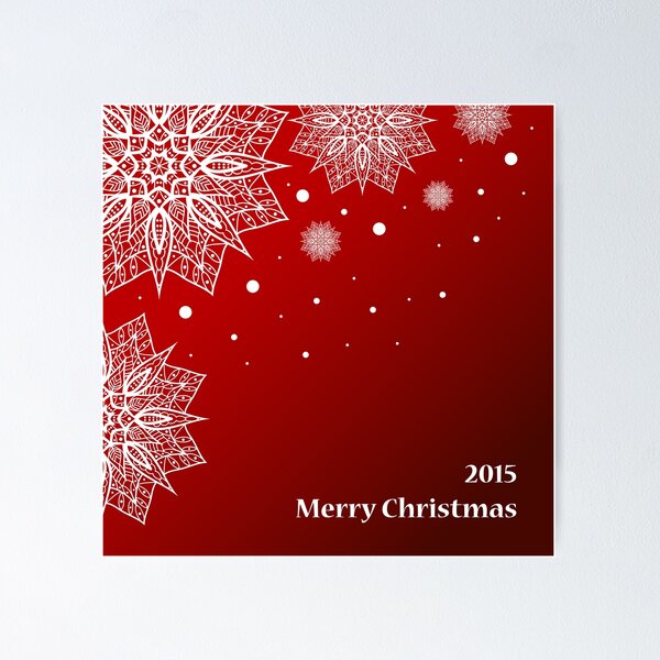 Item preview, Christmas card with snowflakes on red background designed and sold by Ann-Julia.