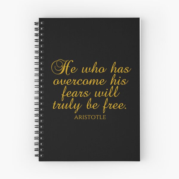 Item preview, Aristotle Quote - He Who Has Overcome His Fears Will Truly Be Free - Wisdom - Gold designed and sold by PhiloJourney.