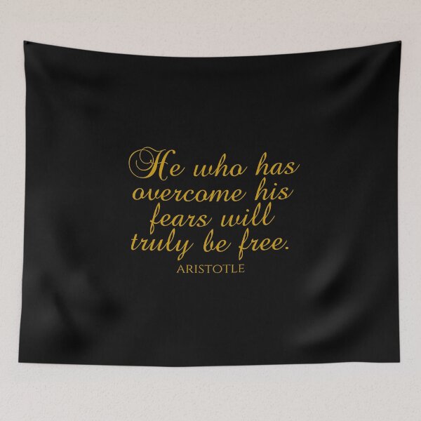 Item preview, Aristotle Quote - He Who Has Overcome His Fears Will Truly Be Free - Wisdom - Gold designed and sold by PhiloJourney.