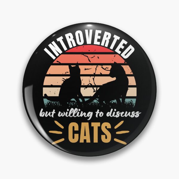 Item preview, Introverted But Willing To Discuss Cats Cat Lover Antisocial Cat Mom Cat Dad Vintage designed and sold by EyanShop.