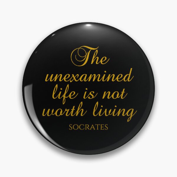 Item preview, Socrates Quote - The Unexamined Life Is Not Worth Living - Philosophy - Gold designed and sold by PhiloJourney.