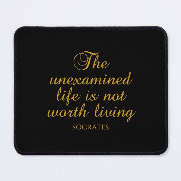 Item preview, Socrates Quote - The Unexamined Life Is Not Worth Living - Philosophy - Gold designed and sold by PhiloJourney.