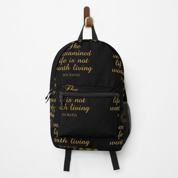 Item preview, Socrates Quote - The Unexamined Life Is Not Worth Living - Philosophy - Gold designed and sold by PhiloJourney.