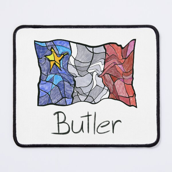Item preview, Acadian Flag pastel liquid mosaic Butler  - Drapeau acadien mosaïque liquide pastel vitrail Butler designed and sold by ColoursOfFrance.