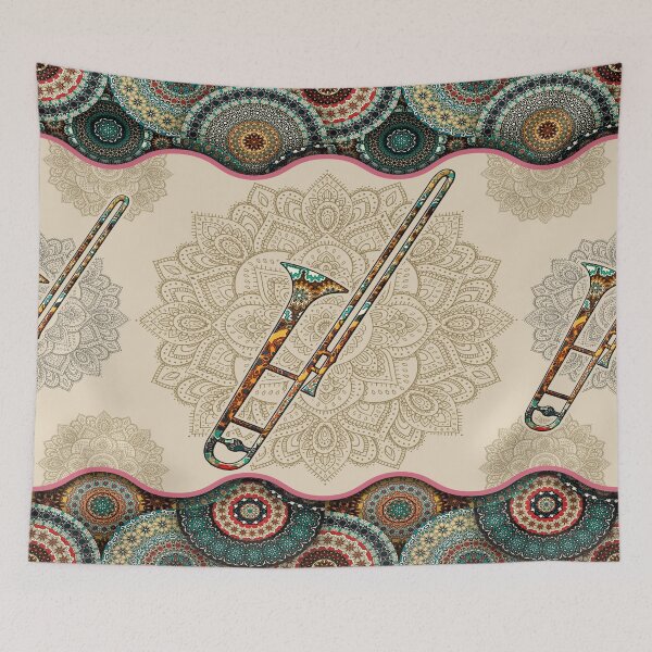 Artikelvorschau, Posaune Vintage Mandala entworfen und verkauft von MatildaWatson.