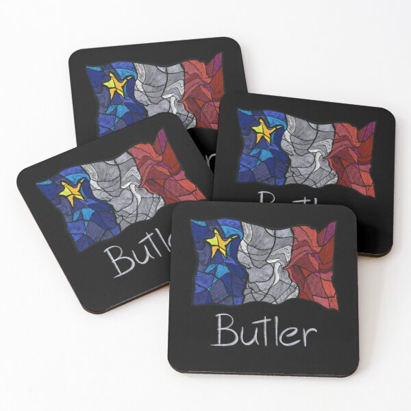 Item preview, Acadian Flag pastel liquid mosaic Butler  - Drapeau acadien mosaïque liquide pastel vitrail Butler designed and sold by ColoursOfFrance.