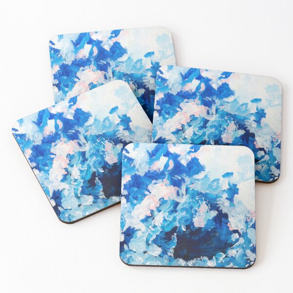 Item preview, Abstract blue and pink painting designed and sold by Ilze Lucero.