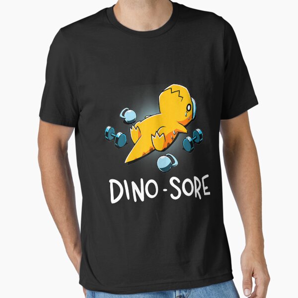 Vista previa del artículo con la obra «Entrenamiento divertido de dinosaurios con dolor de dinosaurio, gimnasio, fitness, levantamiento de pesas», diseñado y vendido por EricGreen68.