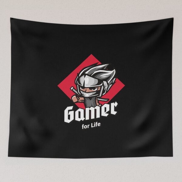 Item preview, Gamer for Life with Chibi Style Samurai designed and sold by PRIVARSHU.