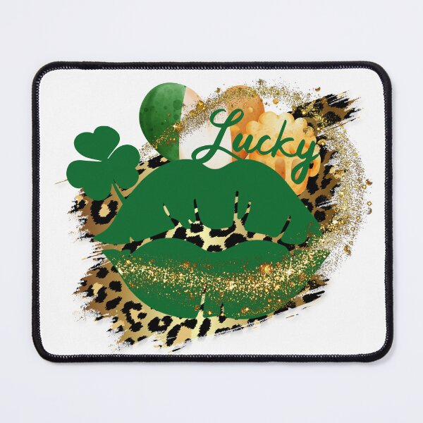 Item preview, Lips Lucky Shamrock Leopard Heart Irish St Patrick's Day designed and sold by Florele.