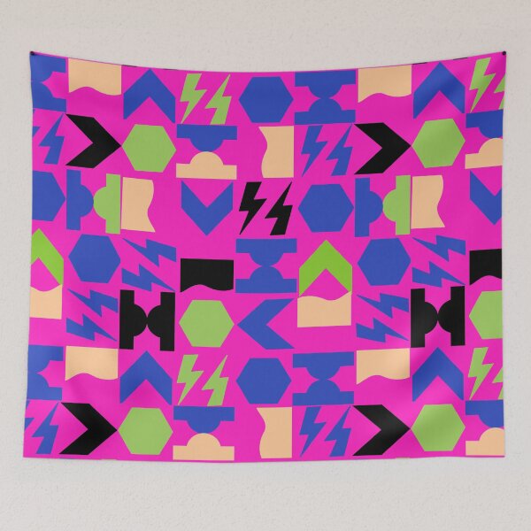 Item preview, Simple Shapes Hot Pink Mod Geometric Pattern designed and sold by Ferocious-Pear.