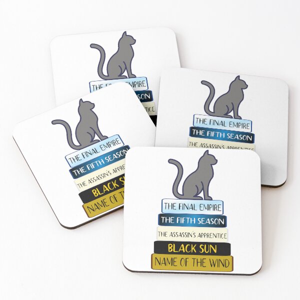 Item preview, Grey Cat Sitting on Top of Fantasy Books designed and sold by andmarstan.