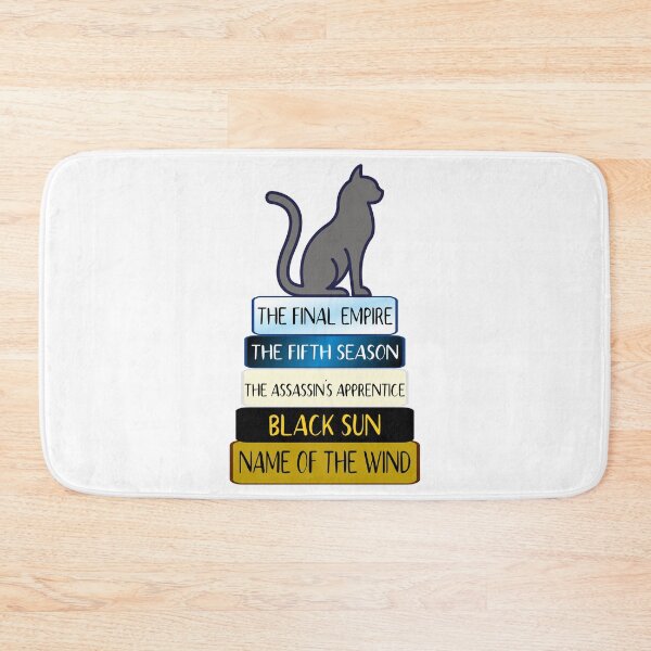 Item preview, Grey Cat Sitting on Top of Fantasy Books designed and sold by andmarstan.