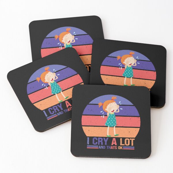 Item preview, Funny I Cry A Lot And Thats Ok, Cute Beautiful Saying,Cute Crying Girl Retro Vintage Sunset Colorful Distressed Design designed and sold by pedrored369.