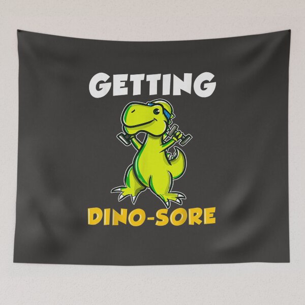 Item preview, Getting Dino-Sore Workout Gym Dinosaur deadlift dinosaur designed and sold by EricGreen68.