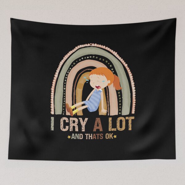 Item preview, Funny I Cry A Lot And Thats Ok, Cute Beautiful Saying,Cute Crying Girl Watercolor Sunset Design designed and sold by pedrored369.