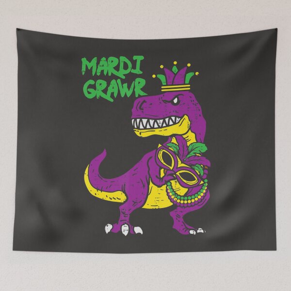 Item preview, Mardi Grawr Dino Mardi Gras  Funny Meme designed and sold by EricGreen68.