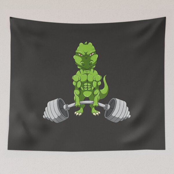 Item preview, Dinosaur Training Weightlifting Fitness Motivation Gym deadlift dinosaur meme designed and sold by EricGreen68.